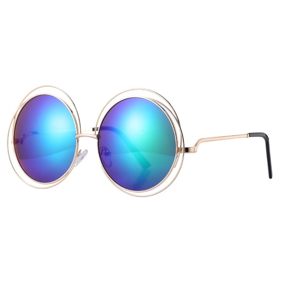 Oversized Mirrored Double Wire Frame Halo Sunnies - Picture 3 of 4
